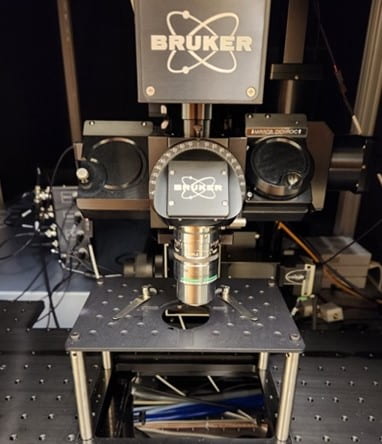 Image of a Bruker Ultima Investigator+ upright multiphoton microscope II.